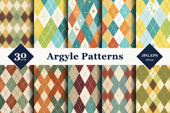 Argyle Style Seamless Patterns 05