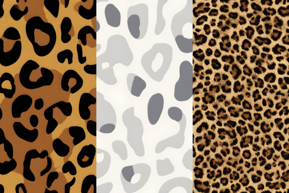 Bundle of 3 Illustrated Leopard Patterns