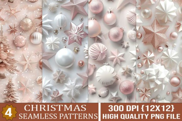 Christmas Seamless Patterns PNG Bundle