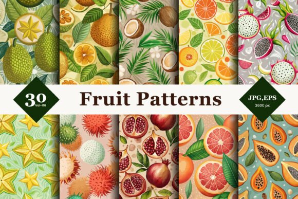 Evaluating Fruit Seamless Patterns 06 for Surface Design and Commercial Projects