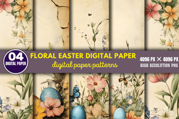 Floral Easter Digital Paper Patterns 14: Elevate Your Spring Designs