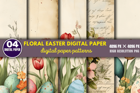 Floral Easter Digital Paper Patterns 6: A Creative Resource for Seasonal Design