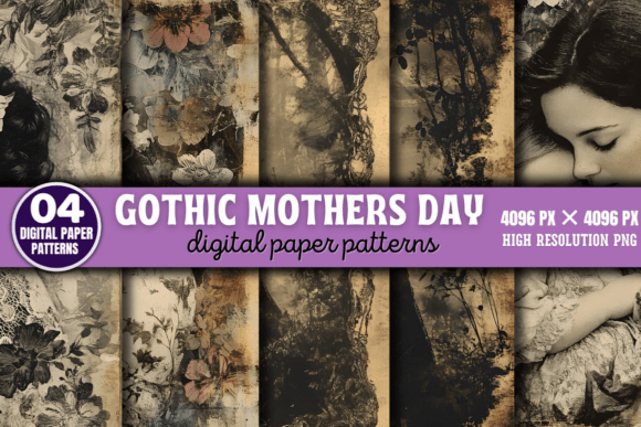 Gothic Mothers Day Digital Patterns 7