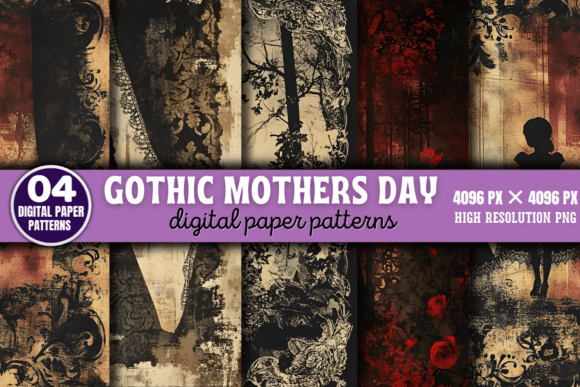 Gothic Mothers Day Digital Patterns 8