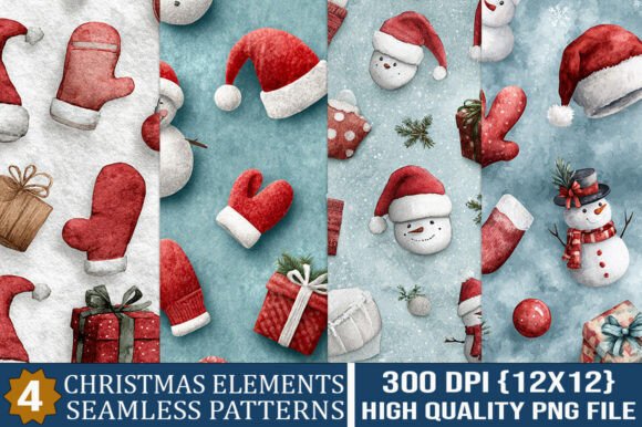Holiday Element Seamless Patterns Bundle