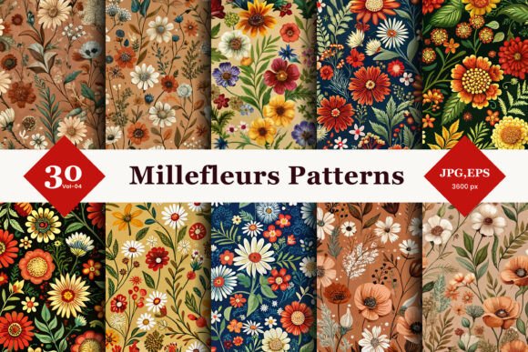 Millefleurs Seamless Patterns 04: Strategic Applications for Design and Branding