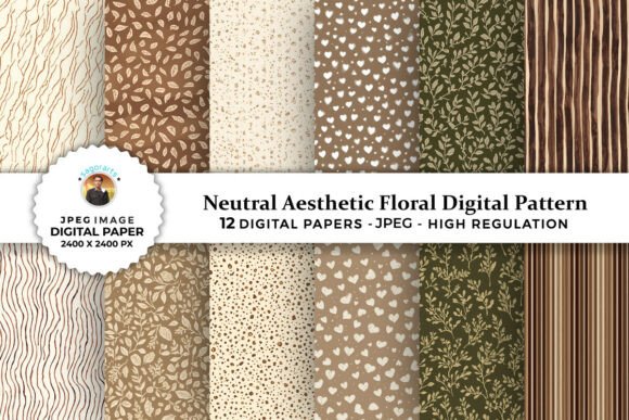 Neutral Aesthetic Digital Patterns