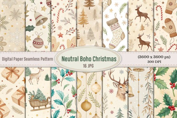 Neutral Boho Christmas Seamless Patterns: A Creative Guide