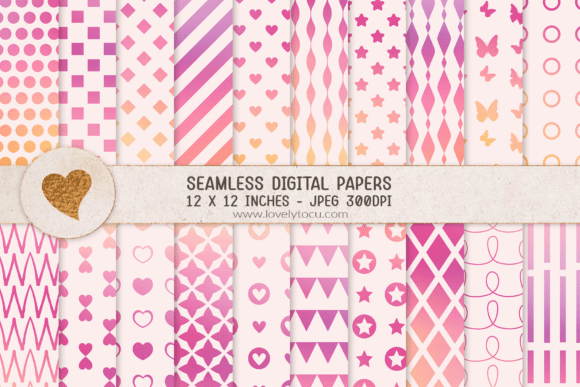 Pink Gradient Paper Patterns