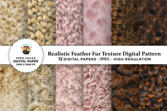 Realistic Feather Fur Texture Patterns for Premium Craft Design
