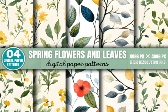 Revitalizing Creative Projects with Spring Flowers and Leaves Patterns 8