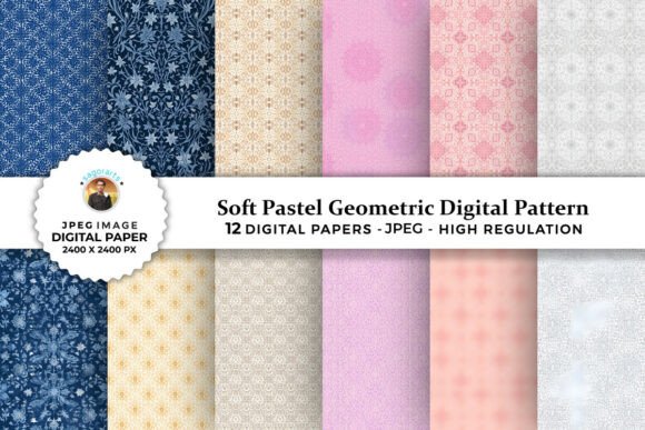 Soft Pastel Geometric Digital Patterns