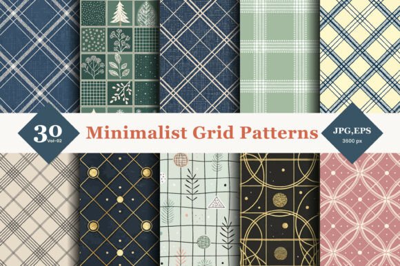 The Art of Order: Elevating Design with Minimalist Grid Seamless Patterns 02