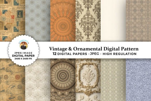 The Art of Vintage Ornamental Digital Patterns: Elevating Craft Projects with Timeless Design