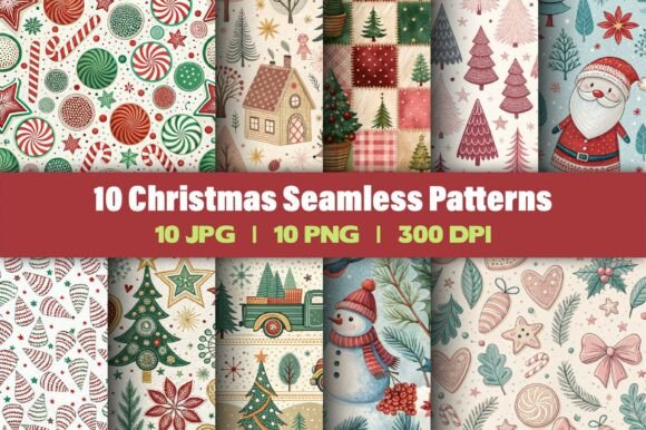 Unlocking Creative Potential with the Christmas Seamless 10 Patterns Bundle