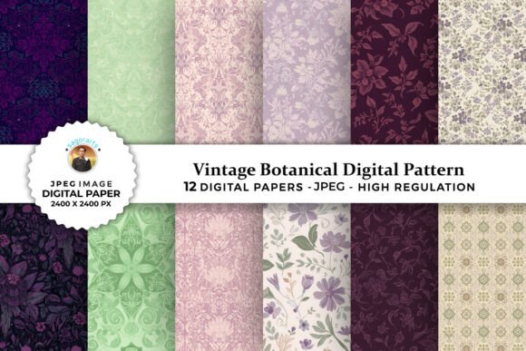 Vintage Botanical Digital Patterns