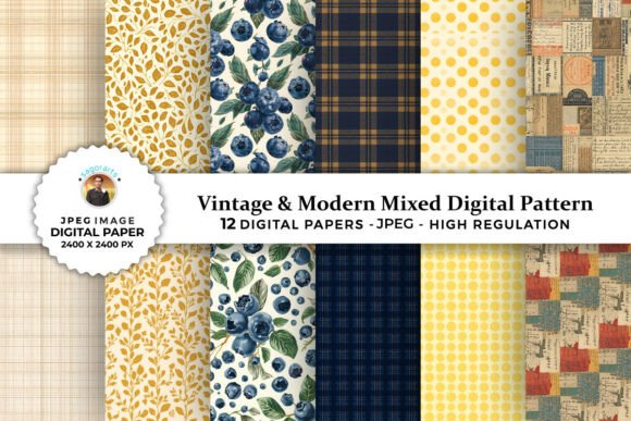 Vintage Modern Mixed Digital Patterns