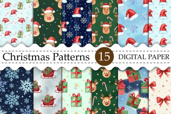 Watercolor Patterns Christmas Digital: Elevating Your Creative Projects with High-Quality Digital Papers
